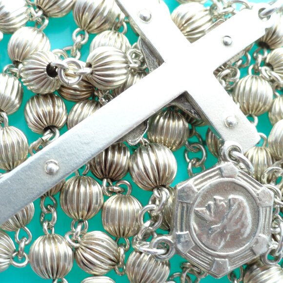 Sterling Silver 24.2 Grams 18 1/2" Rosary - Picture 4 of 4